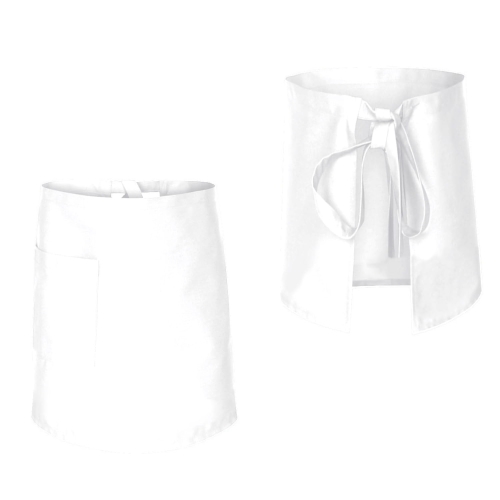 Valge köögikittel 60 cm pikk.