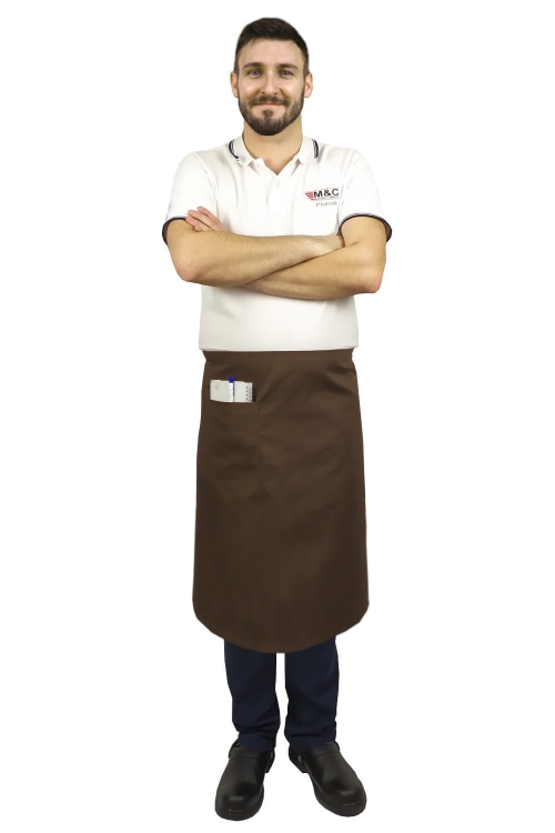 Pruun teenindusapron 75 cm pikk