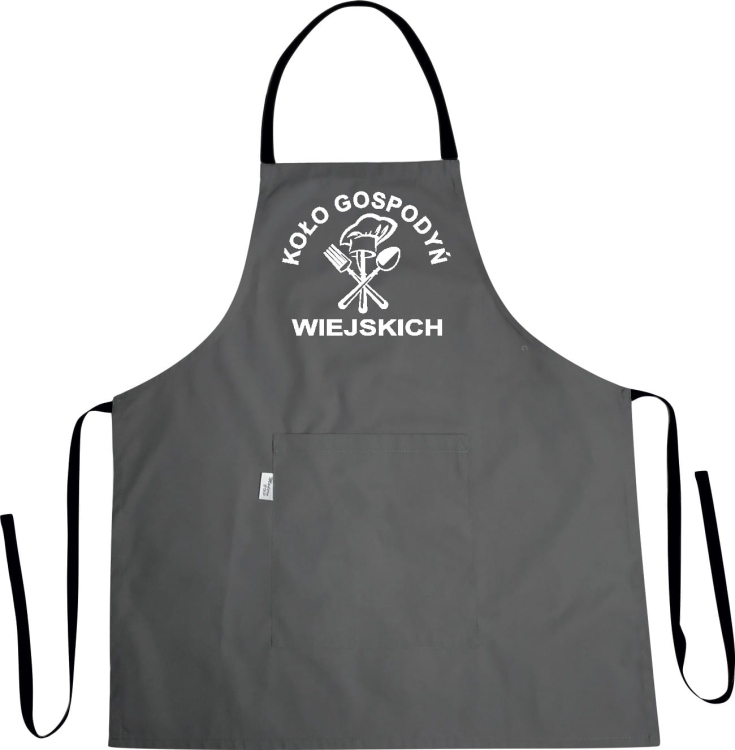 Maamajanduse Naiste Ühingu köögikittel, millel on hoolikalt valmistatud trükk.