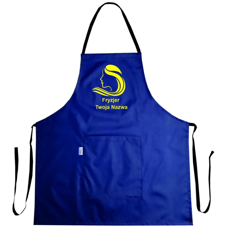 Veekindel 'Kuldne Juuksur' graafikaga aproon