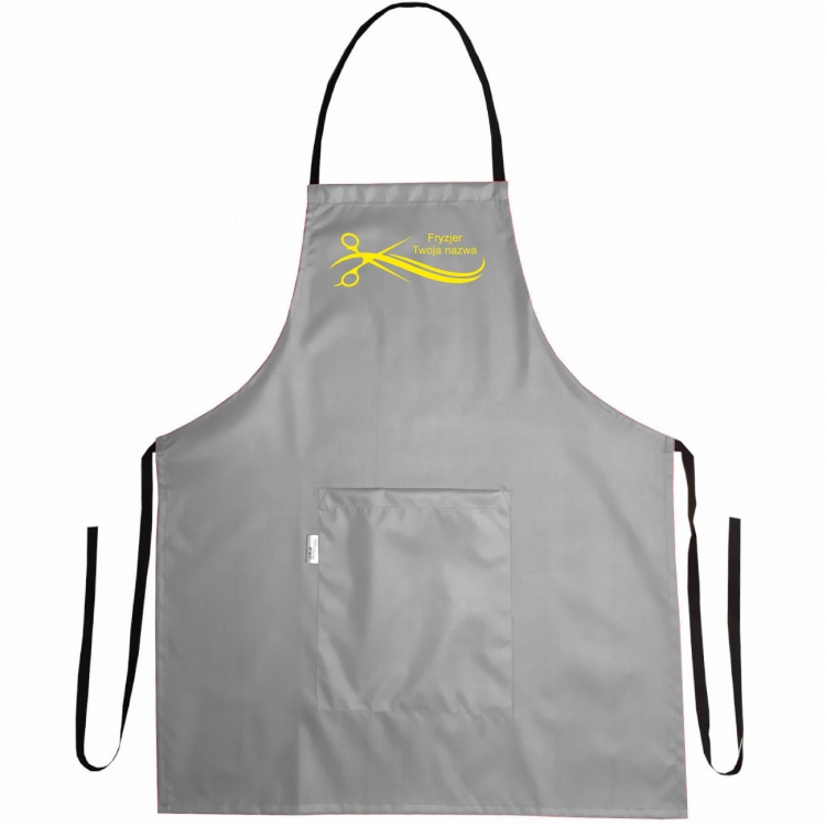 Wodoodporny fartuch z grafiką 'Złote nożyczki' fryzjerski