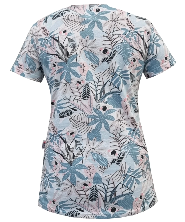 Medyczna bluza we wzorek W7 z 100% bawełny elastycznej