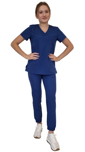 Komplet medyczny damski granatowy – scrubs CASUAL PREMIUM