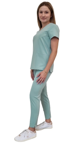 Komplet medyczny damski BASIC PREMIUM w kolorze miętowym