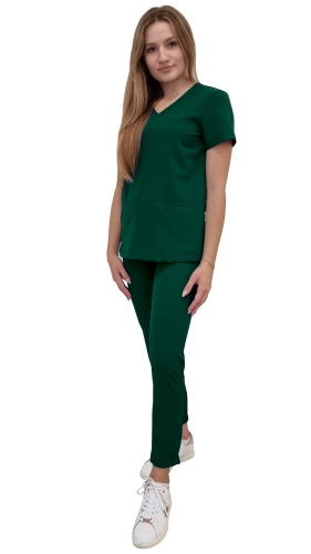 Zielona butelka kolorystyka kompletu medycznego damskiego BASIC PREMIUM