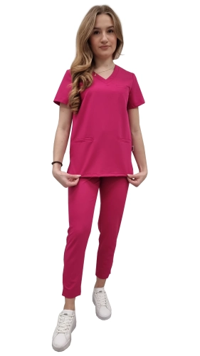 BASIC PREMIUM komplet medyczny damski w kolorze amarant