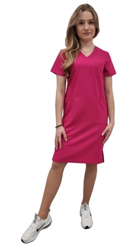 Sukienka medyczna amarant casual premium w eleganckim stylu