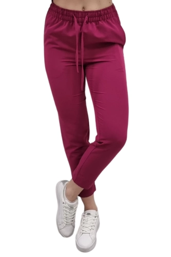 Spodnie medyczne damskie w kolorze wiśniowym