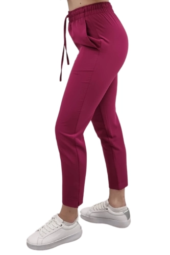 Damskie spodnie medyczne BASIC PREMIUM w kolorze wiśniowym