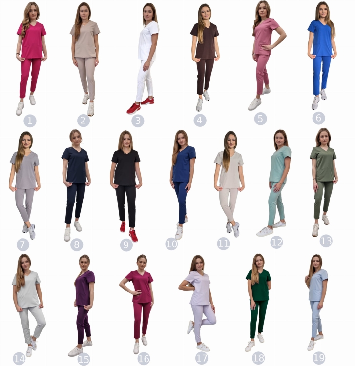 Komplet medyczny damski BASIC PREMIUM – kolor granatowy