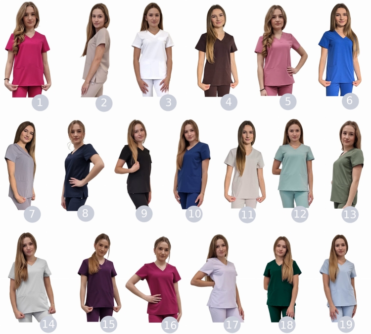 Medyczna bluza damska granatowa BASIC PREMIUM