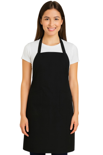 Fartuch gastronomiczny na ramiączkach kolor czarny