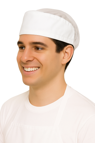 Valge tüllist müts kummipaelaga