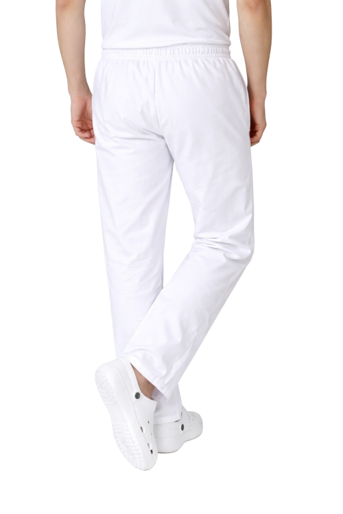 Unisex długie spodnie dla piekarzy białe