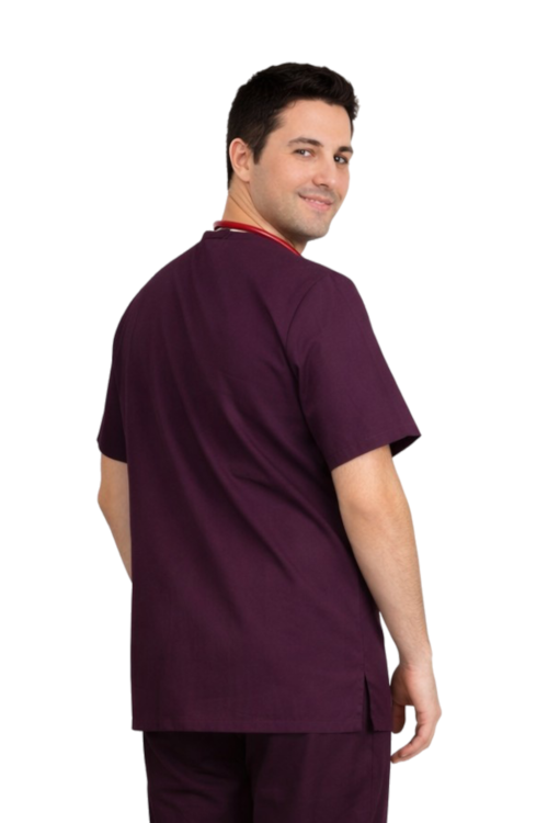 Bluza chirurgiczna męska medyczna w kolorze śliwkowym