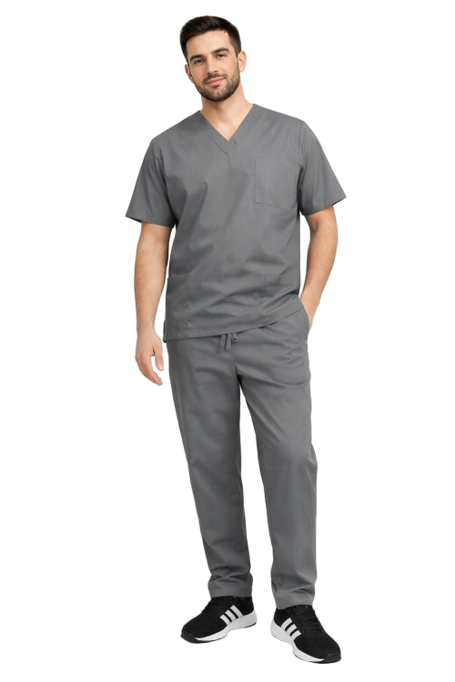 Komplet medyczny męski szary CLINIC SLIM