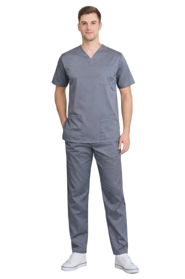 Meeste meditsiinikomplekt hall elastne – premium scrubs