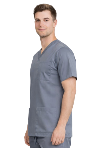 Elastyczna bluza chirurgiczna męska w kolorze szarym