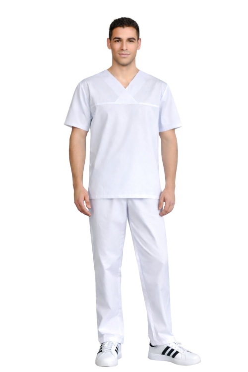 Komplet medyczny  kolor biały krótki rękaw