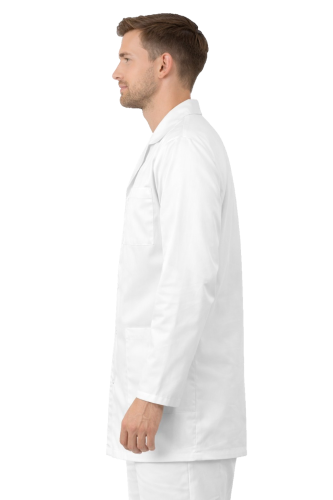 Biała bluza medyczna z kołnierzem męska