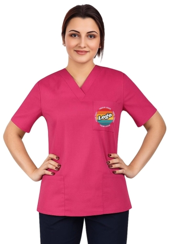 Bluza medyczna amarant z własnym nadrukiem kreator online model M80 unisex.jpg