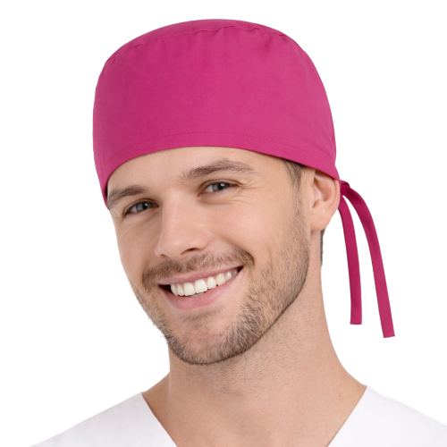 Czepek medyczny chirurgiczny wiązany unisex amarant.png