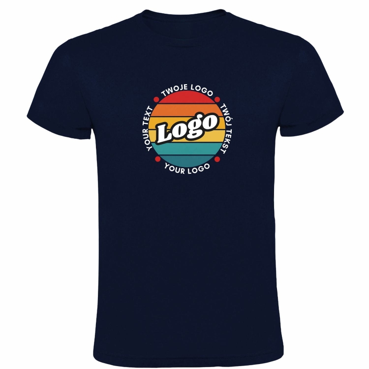 T-shirt koszulka granatowa personalizowana Twój własny nadruk logo kreator online przód.jpg