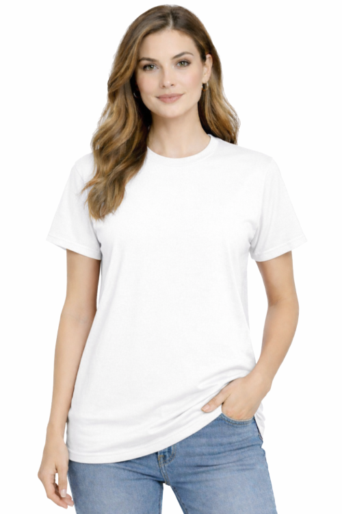 T-shirt damski krótki rękaw 100% bawełna kolor biały.png