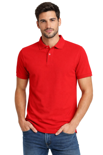 Koszulka polo męska krótki rękaw czerwona.png