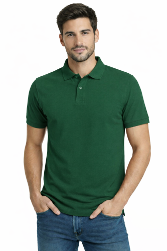 Koszulka polo męska krótki rękaw zielona butelka.png