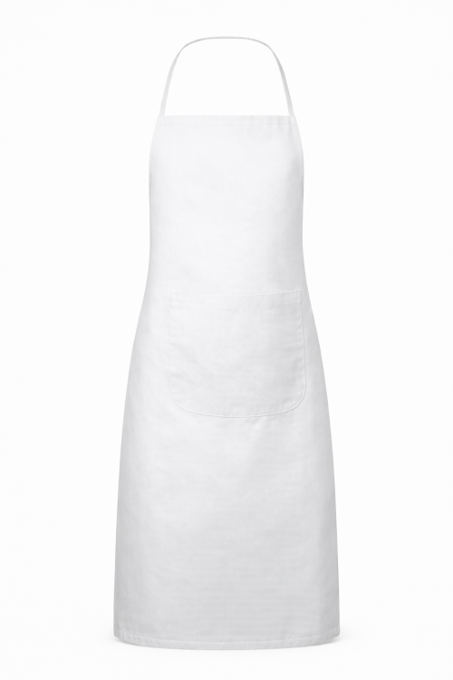 Fartuszek kuchenny gastronomiczny z kieszenienią biały mockup.png