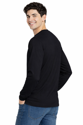 T-shirt męski z długim rękawem 170g czarny widok z tyłu.png