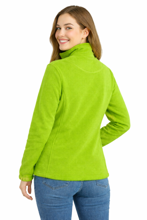 Bluza polarowa damska polar zapinany na zamek limonka widok z tyłu.png