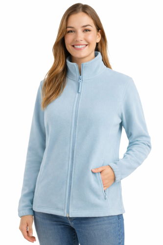 Bluza polarowa damska polar zapinany na zamek jasny niebieski.png