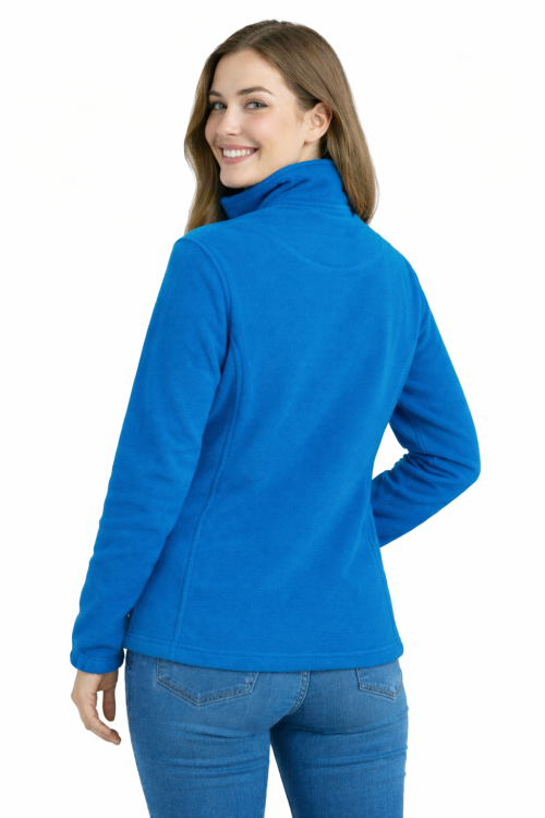 Bluza polarowa damska polar zapinany na zamek niebieski widok z tyłu.png