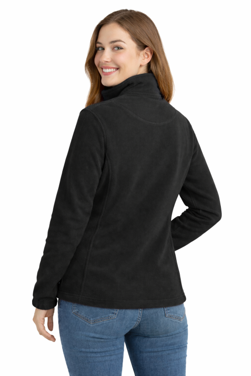 Bluza polarowa damska polar zapinany na zamek czarny widok z tyłu.png