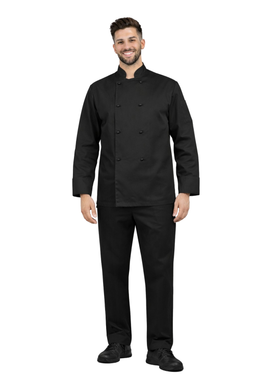 Profesjonalny zestaw gastronomiczny dla kucharza w kolorze czarnym