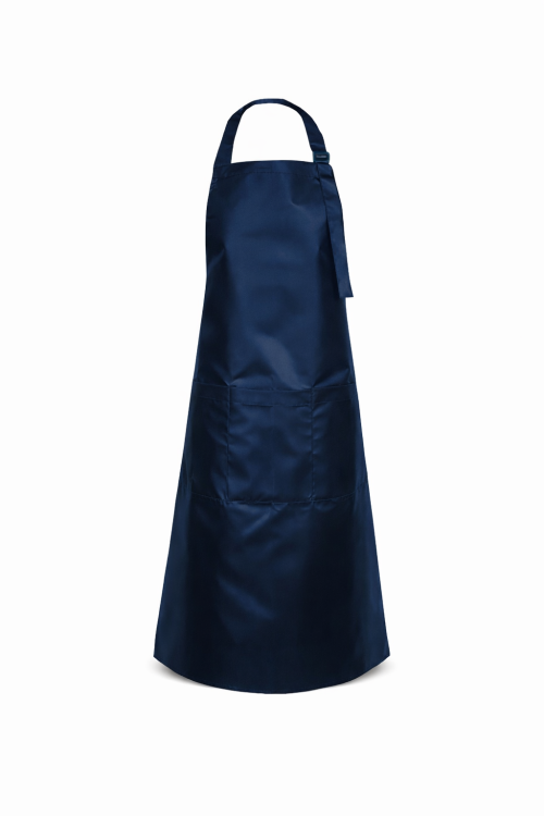 Fartuszek fryzjerski z kieszonkami wodoodporny z karczkiem i klamra do regulacji kolor granatowy mockup.png