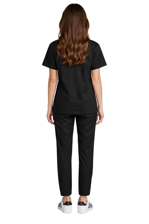 Czarny  komplet medyczny CLINIC z bluzą i spodniami