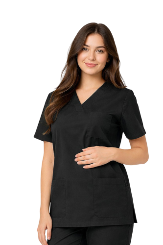 Czarna bluza medyczna damska 100% bawełna