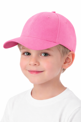 Czapka dziecięca dla chłopca i dziewczynki zapinana na rzep 290g z wywietrznikami rózowa.png