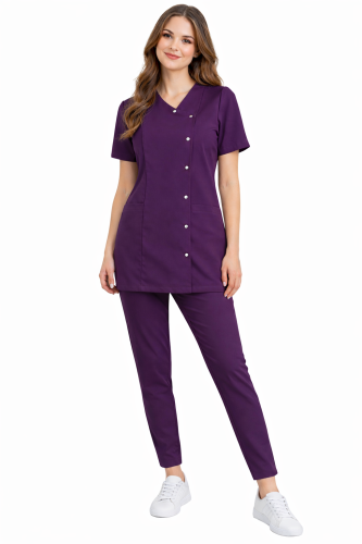 Komplet medyczny damski Basic Premium w kolorze fioletowym
