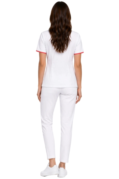 Bluza i cygaretki w komplecie MEDICAL BEAUTY z różową lamówką