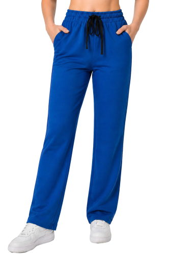 Spodnie medyczne klasyczne  prosta nogawka  w kolorze chabrowym