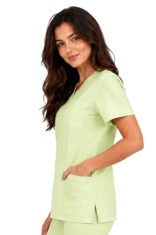 Casual Premium damska bluza medyczna pistacjowa_bok.png