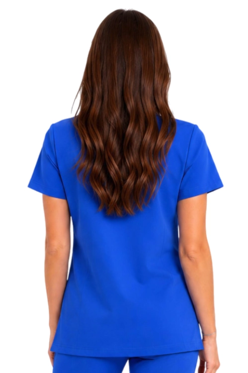 Chabrowa damska bluza medyczna BASIC PREMIUM_tył.png